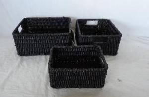 Home Storage Hot Sell Stained Maize Woven Over Metal Frame Baskets S/3 System 1
