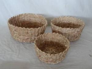 Home Storage Hot Sell Soft Woven Maize Round Box S/3