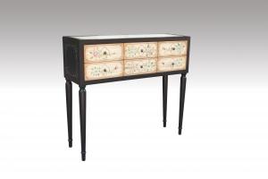 Home Furniture Classical Console Black And Beige Lacquer MDF And Birch Solid