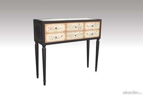 Home Furniture Classical Console Black And Beige Lacquer MDF And Birch Solid System 1