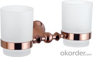 Hardware House Bathroom Accessories Rose Gold Series Double Tumbler Holder