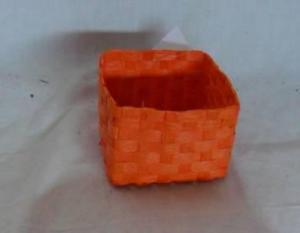 Home Storage Willow Basket Soft Woven Flat Paper Orange Box System 1