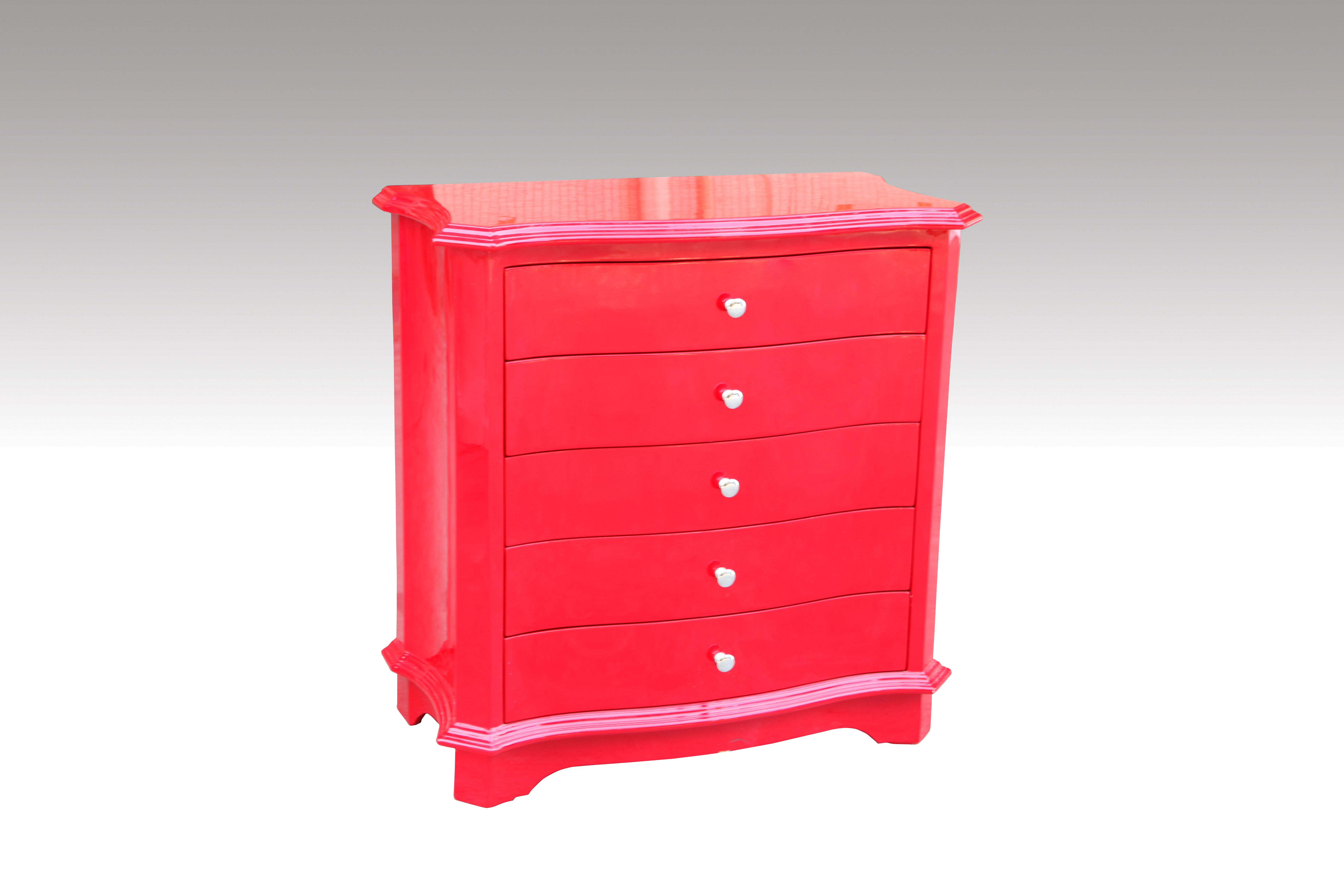 Buy Home Furniture Classical 5 Drawer Cabinet Red Pu High Gloss