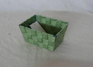 Home Storage Willow Basket Nylon Strap Woven Over Metal Frame Dark Green Basket System 1