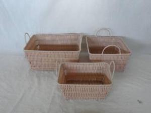 Home Storage Hot Sell Pp Tube Woven Over Metal Frame Baskets S/3 System 1