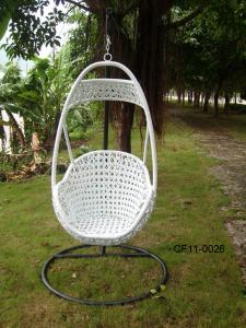 White Rattan Simple Modern Outdoor Garden Furniture Swing Basket System 1