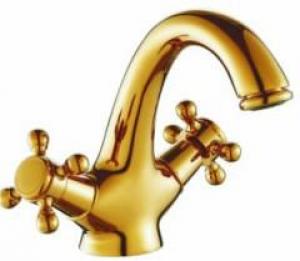 Single Handle Bathroom Faucet Art Gold Color Basin Mixer System 1