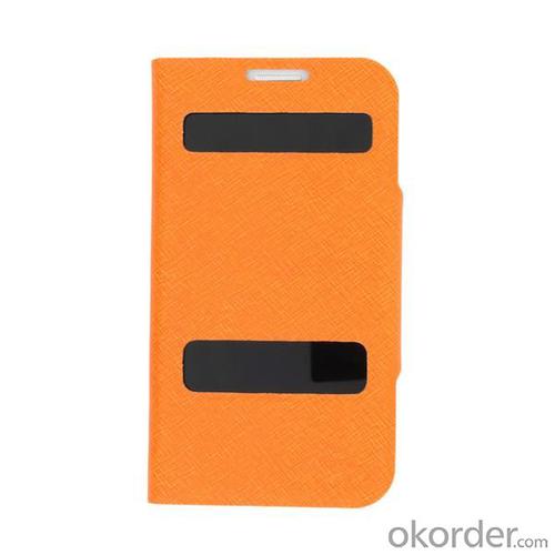 Front Hollow Luxury PU Leather Case Cover for Samsung Galaxy S4 (I9500) Orange System 1