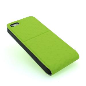 Luxury PU Leather Flip Case Cover for iPhone5/5S Green