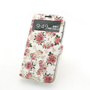 Front Hollow Wallet Pouch Luxury PU Leather Stand Case Cover for Samsung Galaxy S4 (I9500) Flower System 1