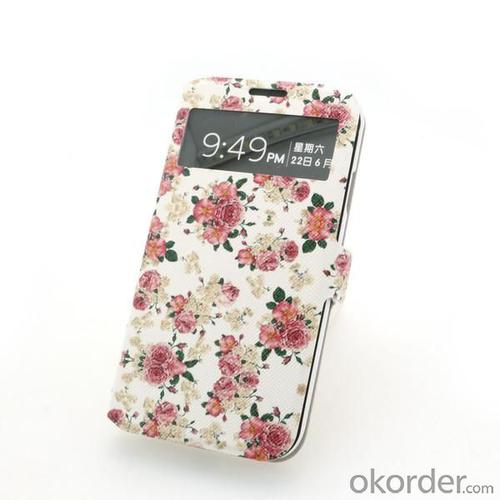 Front Hollow Wallet Pouch Luxury PU Leather Stand Case Cover for Samsung Galaxy S4 (I9500) Flower System 1