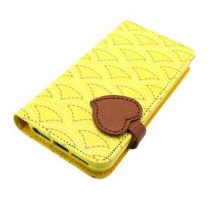 Wallet Pouch Cross Pattern PU Leather Stand Case Cover for iPhone5/5S Yellow
