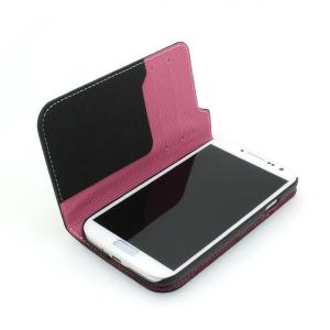 For Samsung Galaxy S4 I9500 Hot Selling Contrast Multi Color Leather Cover Wallet Flip Case With Card Slot Hot Pink System 1