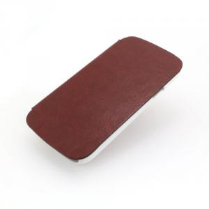Brown Luxury PU Leather Case Cover for Samsung Galaxy S4 Mini (I9190)