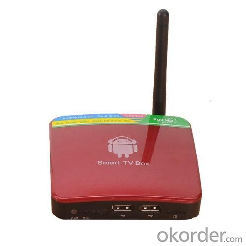 GV-11D Android TV Box 4.2 Dual Core 1GB 4GB HDMI WIFI 2.0MP Camera Microphone Red System 1