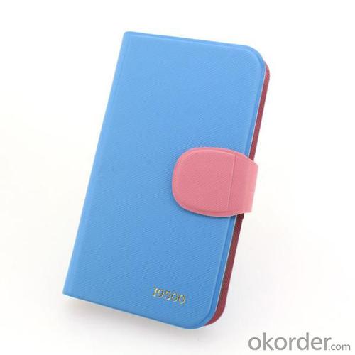 Hot Sale Wallet Pouch Luxury PU Stand Leather Case Cover for Samsung Galaxy S4 (I9500) Blue System 1