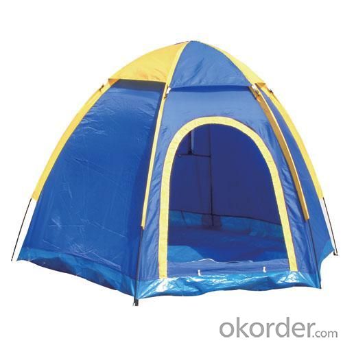 High Quality Outdoor Product 170T Polyester Blue And Yellow Camping Tent System 1