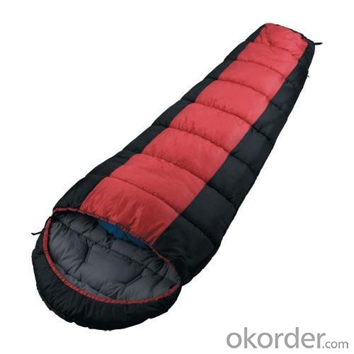 High Quality Outdoor Product Polyester Red And Black Sleeping Bag System 1