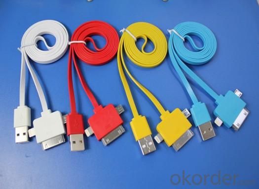 3 in 1 Data and Chager Cable USB TO IPHONE4 /IPHONE5 lightning /MICRO USB Red System 1