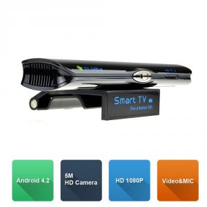 Smart TV V3 Dual Core 1GB RAM 8GB ROM Android 4.2 1080P TV Box Media Player Built-in 2M HD Camera And MIC 
