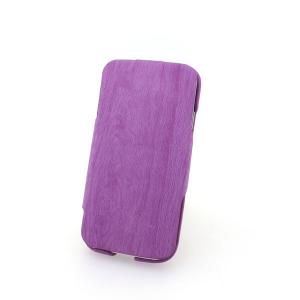 2014 Newest Wood Grain Leather Case For Samsung Galaxy S4 I9500 Retro Wood Texture PU Leather Stand Case Purple System 1