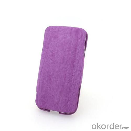 2014 Newest Wood Grain Leather Case For Samsung Galaxy S4 I9500 Retro Wood Texture PU Leather Stand Case Purple System 1