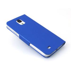Hot sale Luxury PU Leather Case Cover for Samsung Galaxy S4 (I9500) Blue