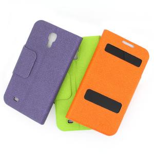 Front Hollow Luxury PU Leather Case Cover for Samsung Galaxy S4 (I9500) Green