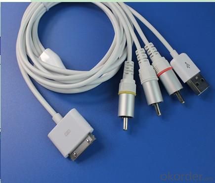 Apple AV Cable ORIGINAL IC iPhone 4/4GS IPAD2 iPhone3G/3GS iPod touch iPod classic iPod nano System 1