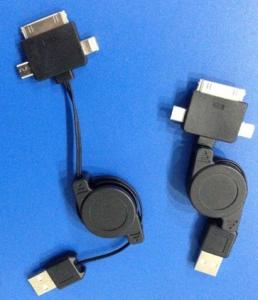 3 in 1 Data and Chager Cable Retractable USB TO IPHONE4 /IPHONE5 lightning /MICRO USB System 1