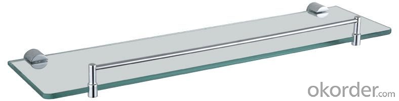Luxury Bath Accessories Modern Chrome-plated Glass Shelf System 1