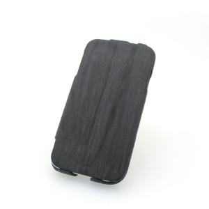 2014 Hot Sale For Samsung Galaxy I9500 S4 Luxury Tree Texture Wood Grain PU Leather Stand Case Black All Colors System 1