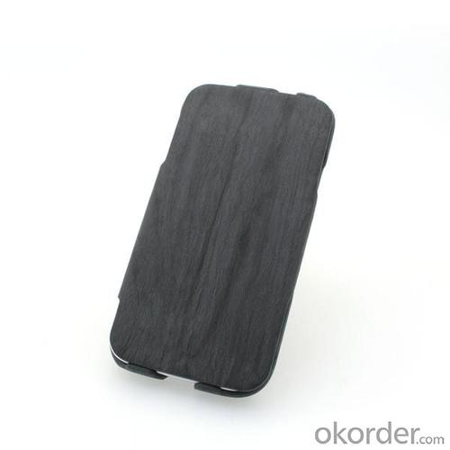 2014 Hot Sale For Samsung Galaxy I9500 S4 Luxury Tree Texture Wood Grain PU Leather Stand Case Black All Colors System 1