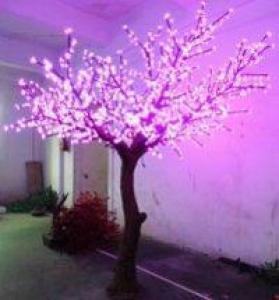 LED Artifical Peach Tree Lights Flower String Christmas Festival Decorative LightRed/Yellow 144W CM-SLFZ-2400L1