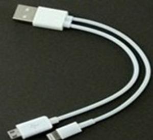 2 in 1 Chager Cable USB TO IPHONE5 lightning / MICROUSB white