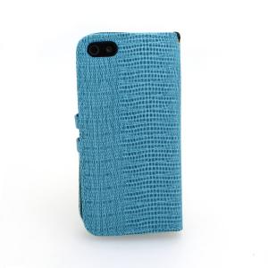 Cover for iPhone5/5S Luxury PU Leather Stand Case Blue