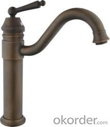 Single Handle Bathroom Faucet Antique Color  Spout Shape Basin Mixer System 1