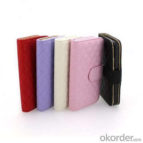 Luxury PU Leather for iPhone5/5S Wallet Pouch Stand Case Cover Black System 1