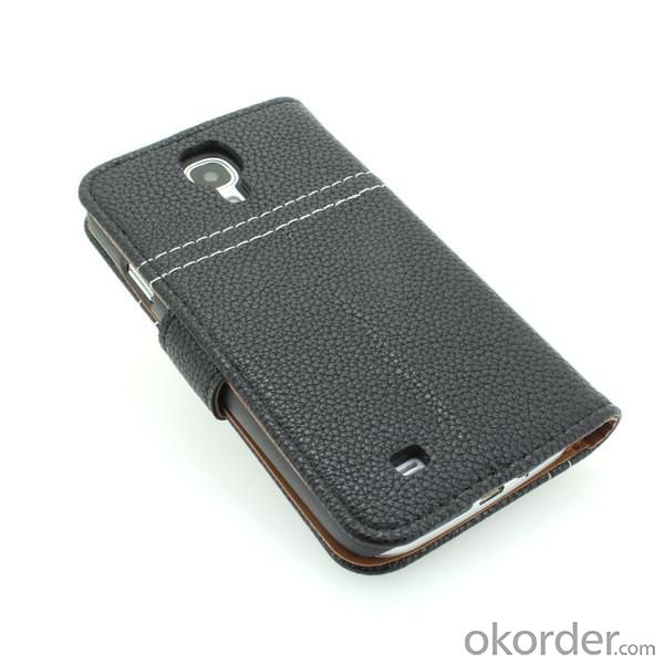High Quality Wallet Pouch Luxury PU Leather Stand Case Cover for Samsung Galaxy S4 (I9500) Black