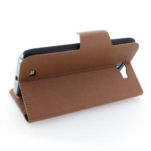 Wallet Pouch Luxury PU Stand Leather Case Cover for Samsung Galaxy Note 2/3 Brown