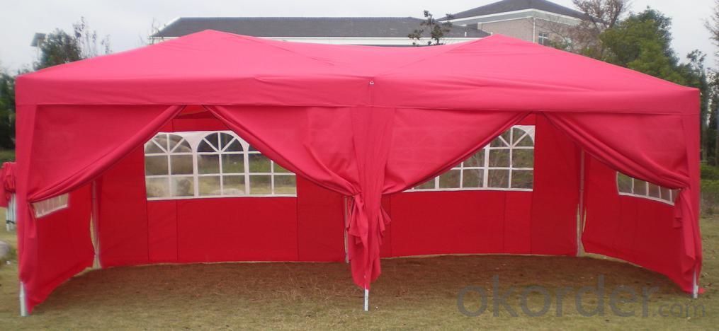 Hot Selling Outdoor Market Umbrella Full Iron Folding Red Tent System 1