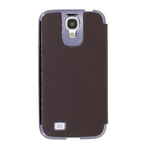 Hot Sale Wallet Pouch Luxury PU Leather Case Cover for Samsung Galaxy S4 (I9500) Dark Brown