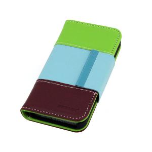 For iPhone4/4S Lichee Pattern PU Leather Wallet Pouch Case Cover Colourful