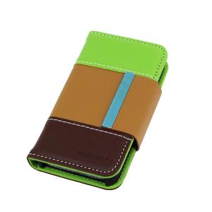 Colourful Lichee Pattern PU Leather Case For iPhone4/4S Wallet Pouch Cover