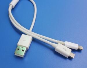 2 in 1 Chager Cable USB TO IPHONE5 lightning / MICROUSB