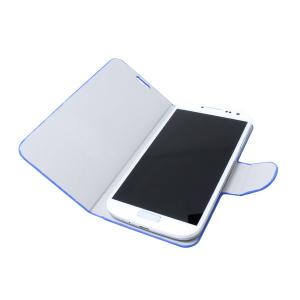 Hot sale Luxury PU Leather Case Cover for Samsung Galaxy S4 (I9500) Blue