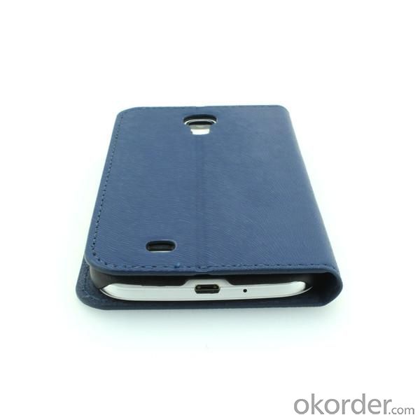 Stand Case for Samsung Galaxy S4 (I9500) Wallet Pouch Luxury PU Leather Cover Blue