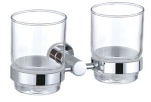 Luxury Bath Accessories Modern Chrome-plated Double Tumbler Holder System 1