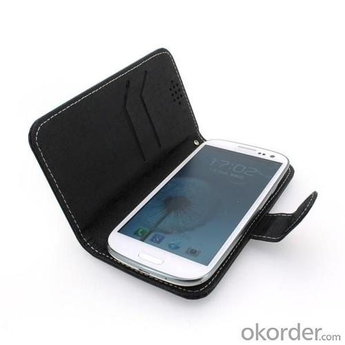 Hot Sale Wallet Pouch Luxury PU Leather Case Cover for Samsung Galaxy S4 (I9500) Black System 1