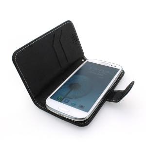 Hot Sale Wallet Pouch Luxury PU Leather Case Cover for Samsung Galaxy S4 (I9500) Black